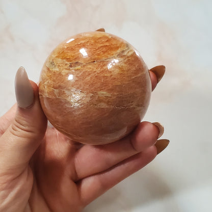 Peach Moonstone Spheres
