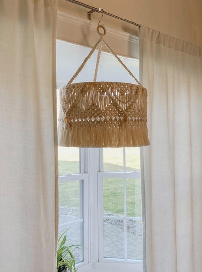 Macrame and Citrine Chandelier